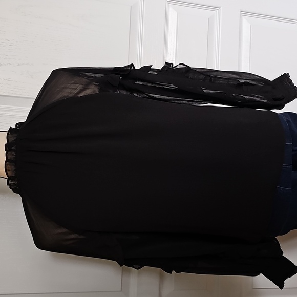 Express Black Ruffled Blouse - Picture 6 of 7